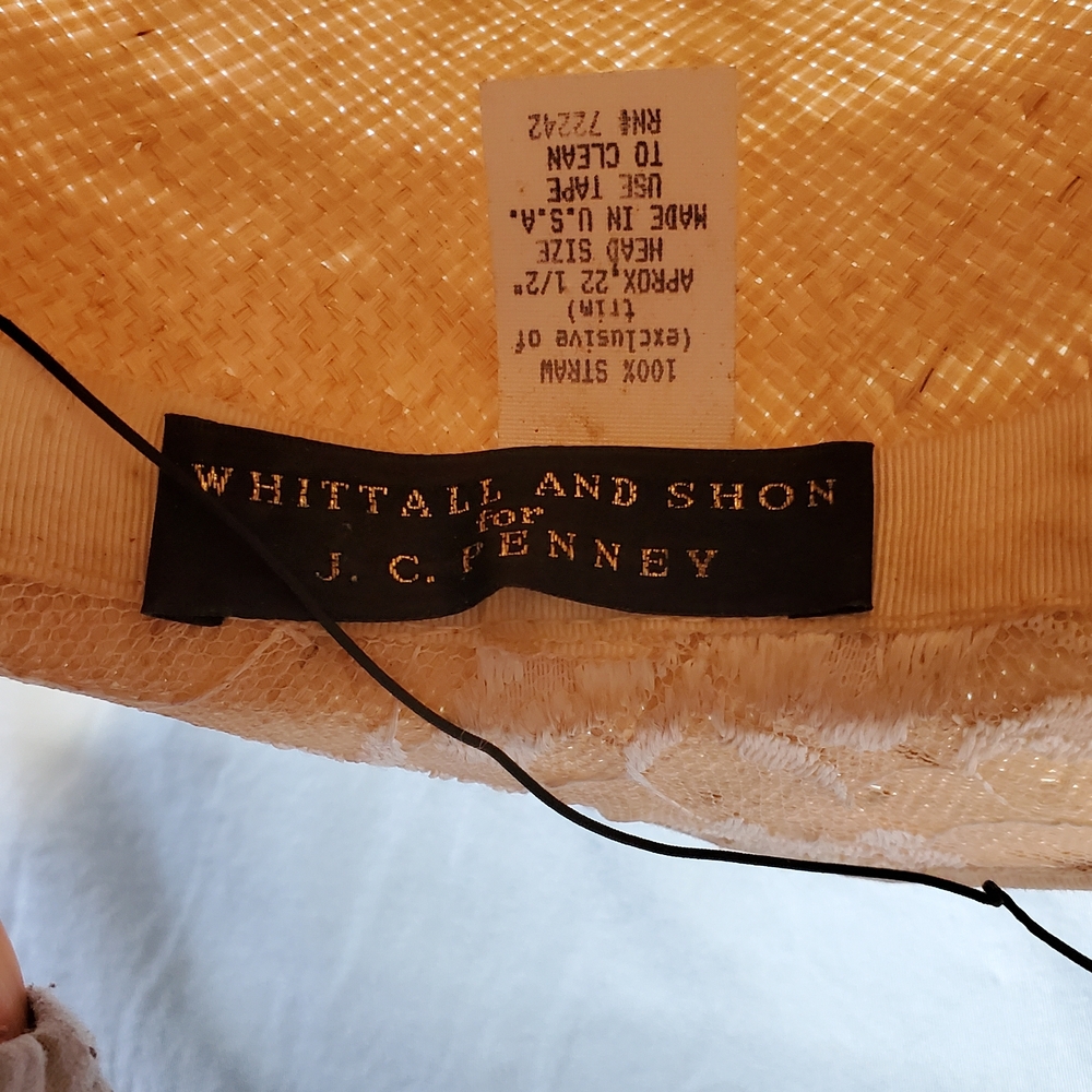 Whittall & Shon Chic Lace  Women's Straw Hat with Floral Accents - Picture 4 of 10